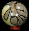 Polished Septarian Sphere - With Stand #43866-2